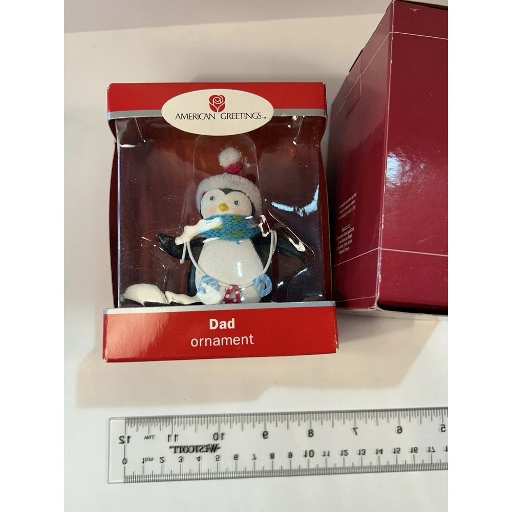 Christmas Ornaments Hallmark American Greetings 3 Penguin Dad Pet Dog Reindeer